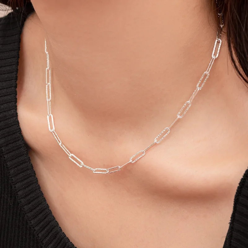 S925 sterling silver carpool flower chain cold wind full star beautiful flower chain very simple silver necklace women wholesale