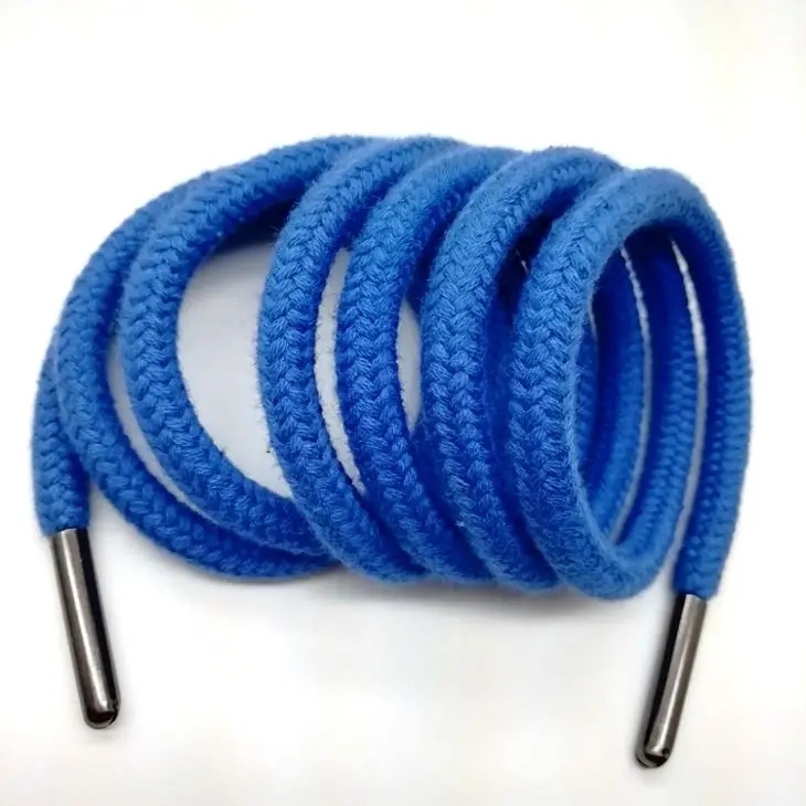
Custom Design Colored Round Hoodie Draw String Polyester Cotton Drawcord With Tips Metal 