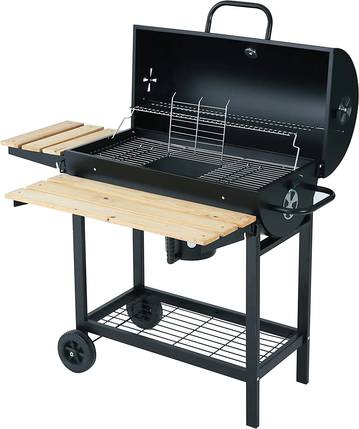 Heavy Duty Trolley barbeque custom Charcoal chimney BBQ Grill Outdoor with Offset Smoker