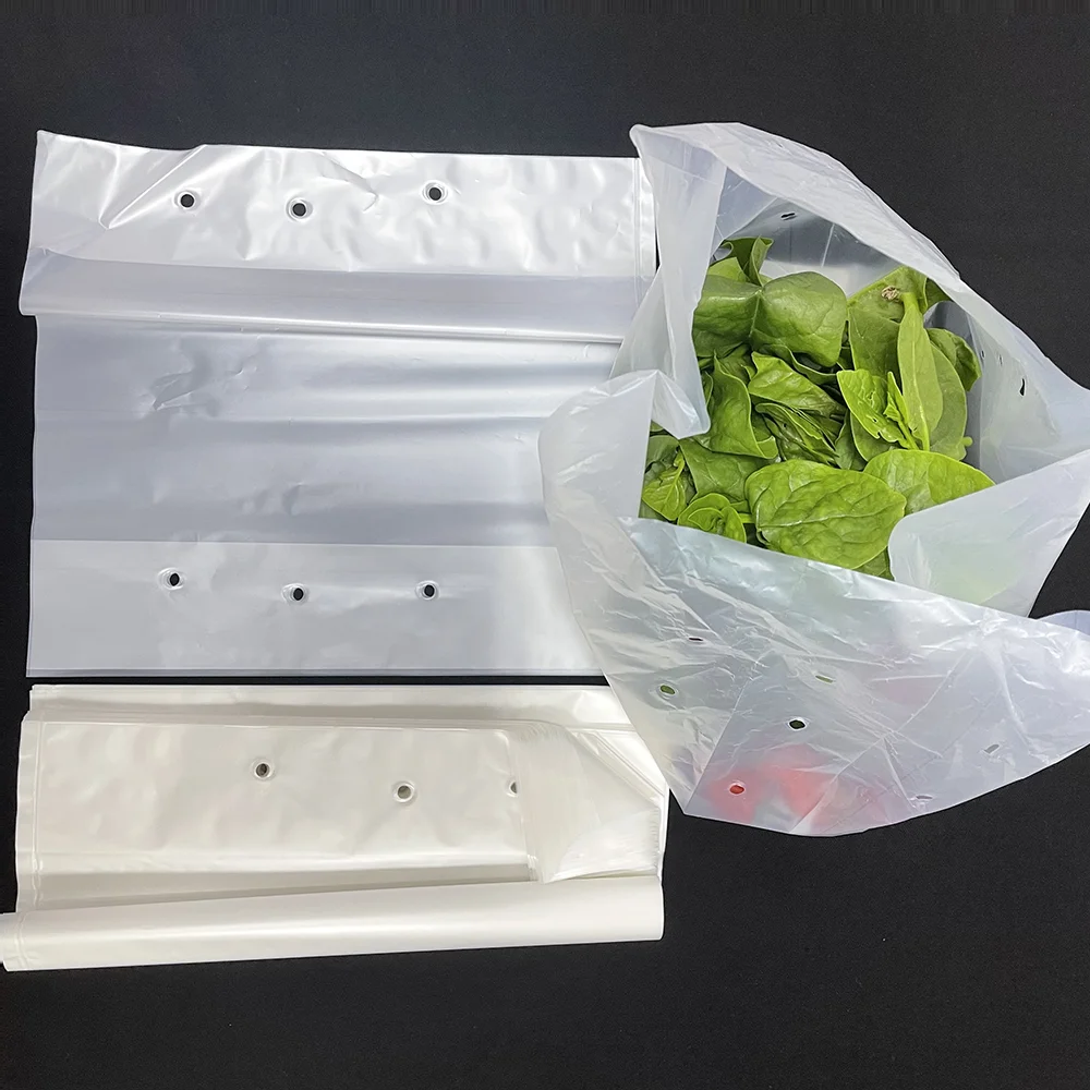 Factory Custom Biodegradable Non Plastic Food Grade Shopping Supermarket Heavy Duty Flat Clear Produce Packaging On Roll
