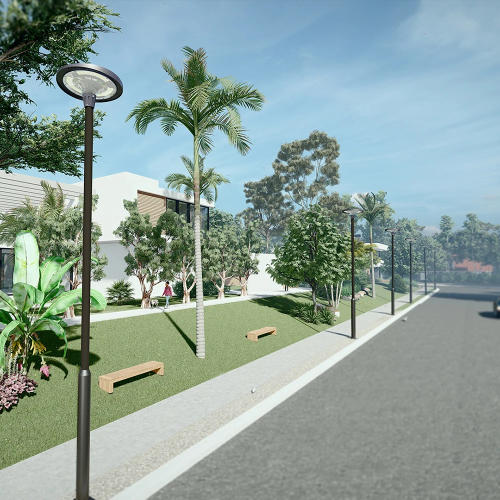 2023 New Design Commercial 2 Year Warranty Exterior Aluminum Lampshade Dimmable Outdoor Waterproof Led Solar Garden Lights