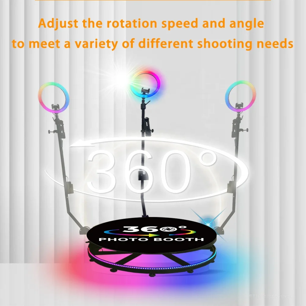 Spin Camera 360 Photo Booth Automatic Slow Motion Rotating Selfie PhotoBooth Video 360 Degrees Set 115cm Machine Party Wedding