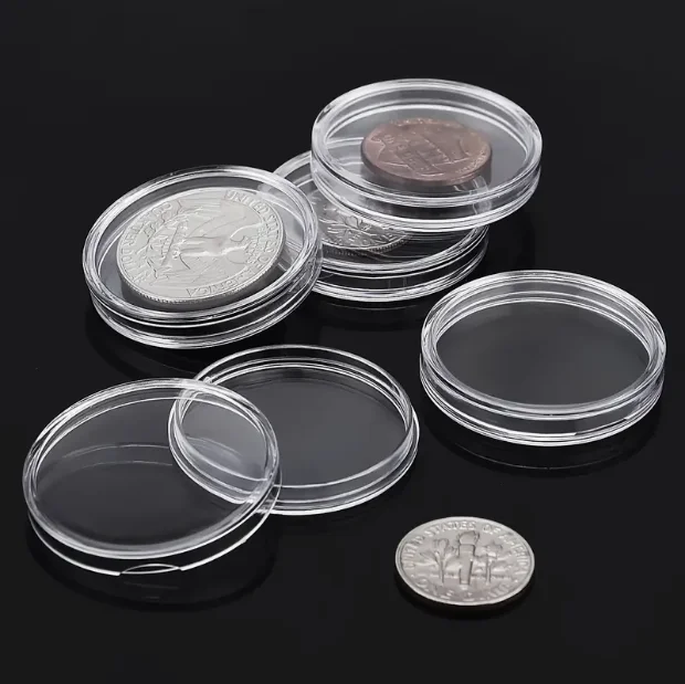 Custom Plastic 40/45/50/55/60/70/80mm Coin Capsules Display Case Coin Holder Commemorative Coin Collection Box Storage Medal Box