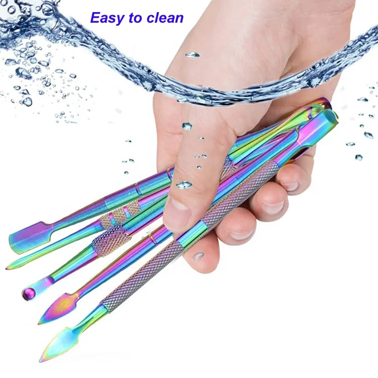 Custom Stainless Steel Silver Non-slip Double Ended Wax Pottery Tools Clay Sculpting Tools