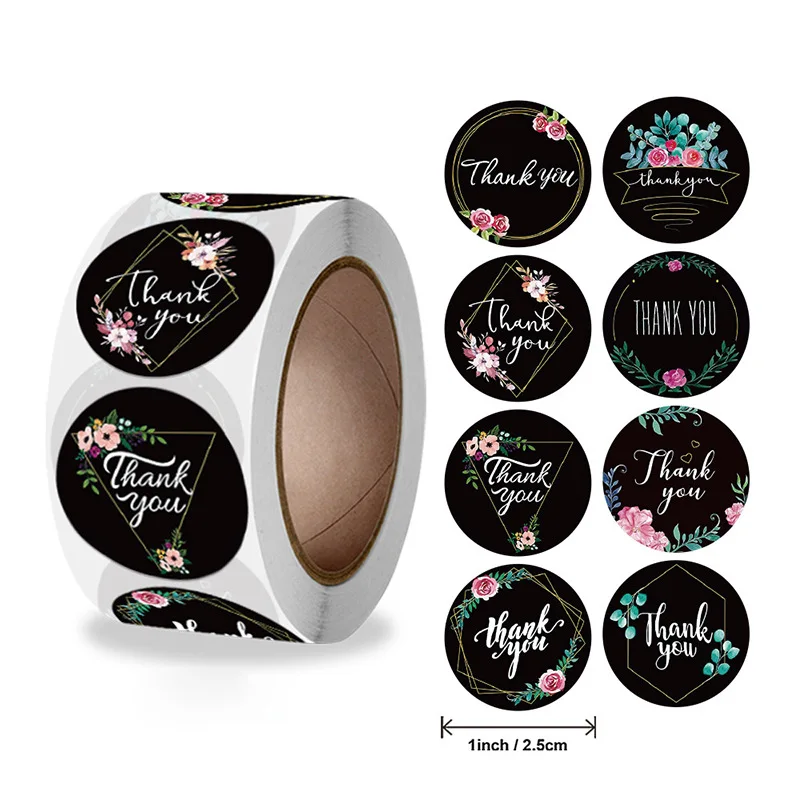 Product Sticker Printing Custom Adhesive Brand Logo Round Label Rolls