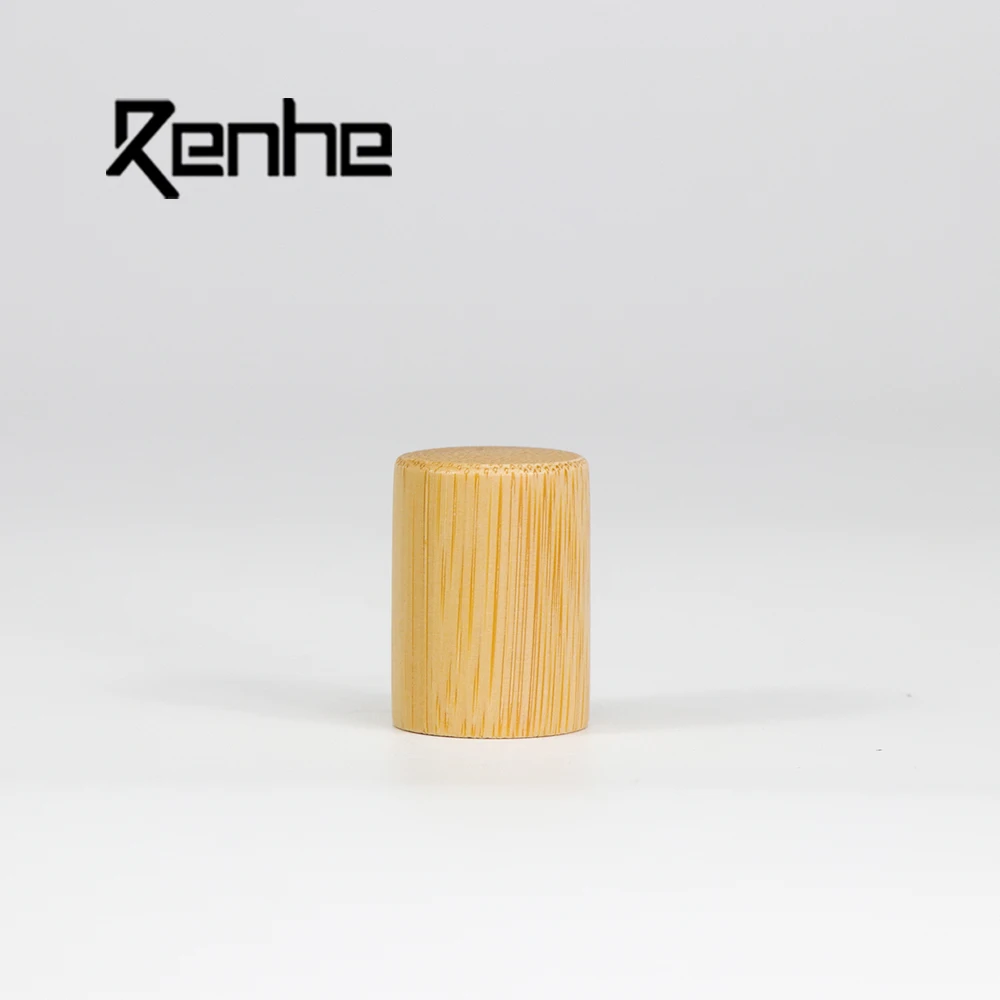Wholesale Natural Round Perfume Glass Bottle Wood Cap Wooden Perfume Cap