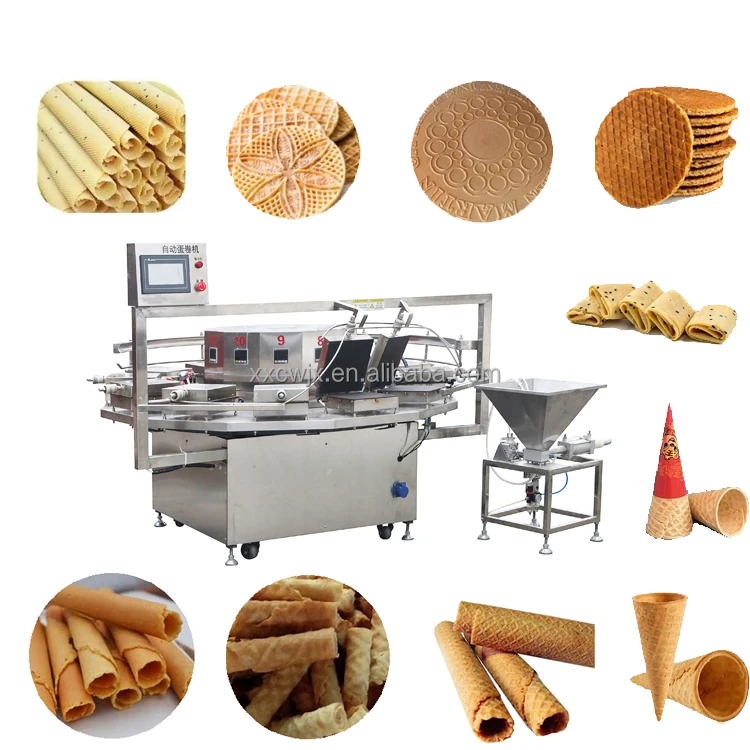 Vertical Manual China Crispy Egg Roll Wafflw Maker Food Tray Wafer Biscuit  Ice Cream Cone Make Machine