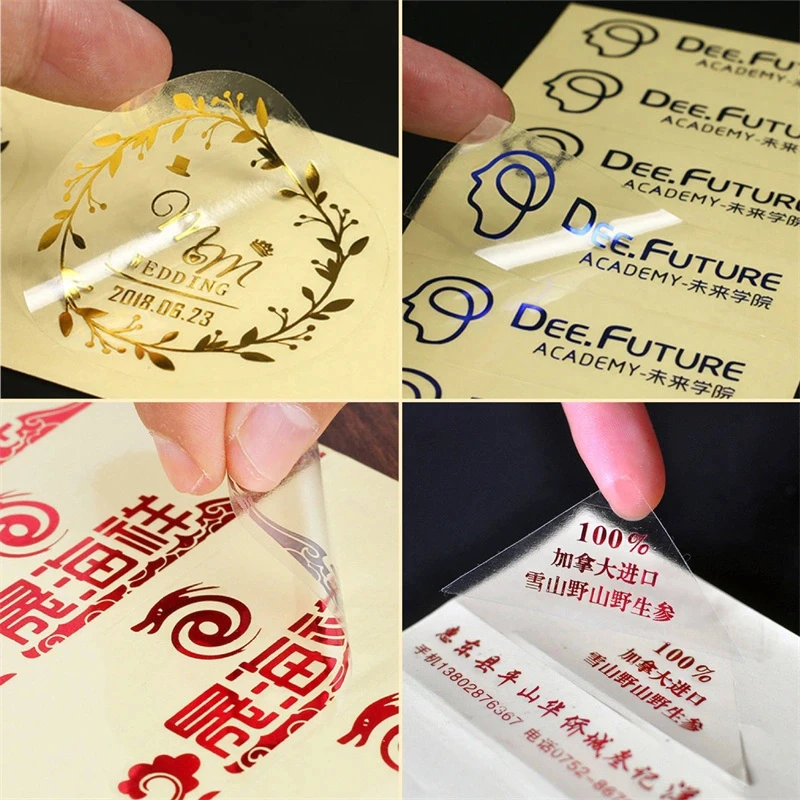 GH-Printing Transparent Label Clear Gold Foil Waterproof Perfume Sticker