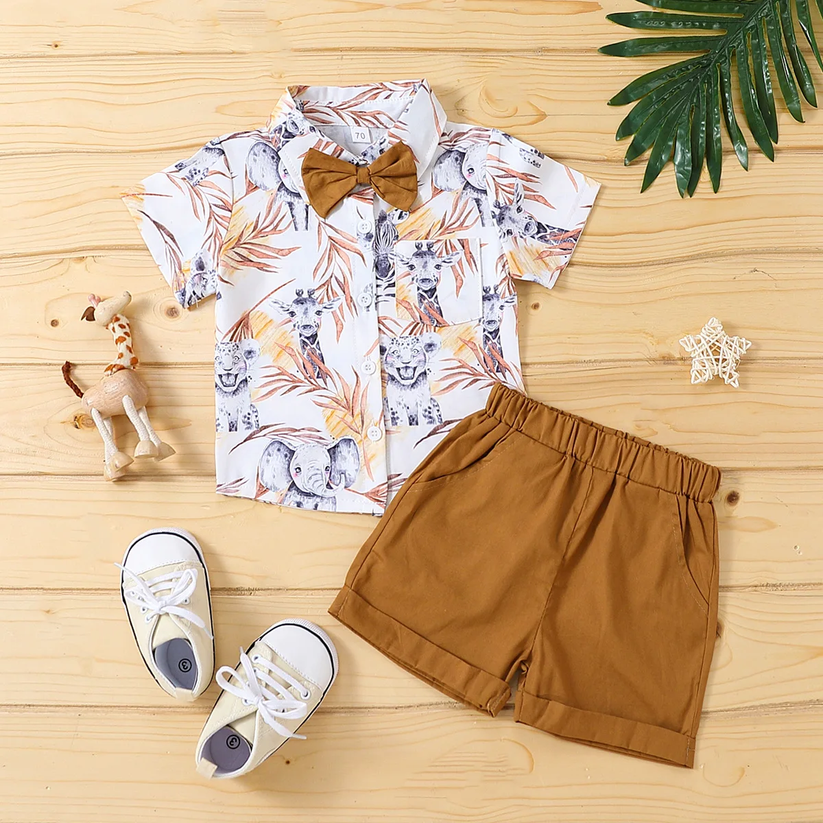 New Model High Brother And Sister Clothing Animal Printing Dress+Shirt Children Clothing Sets