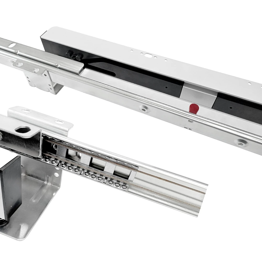 E-SHINING 48MM Width Heavy Duty Full Extension Metal Ball Bearing Dining Telescopic Drawer Table Extendable Mechanism Slide