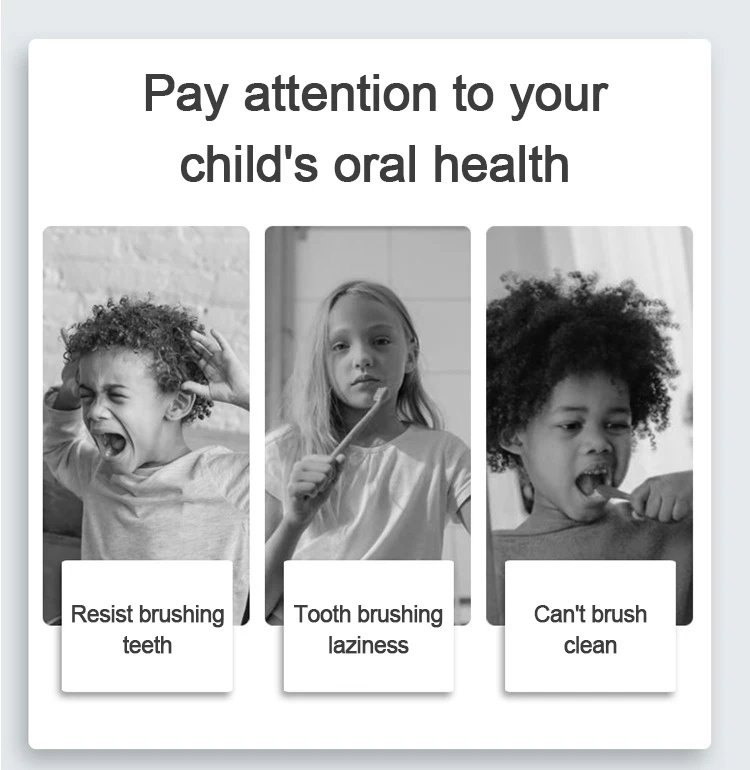 Custom Smart Timer Power Kids Electric Rechargeable Soft Children Cleaning Replacement Batteries U Shape Toothbrush