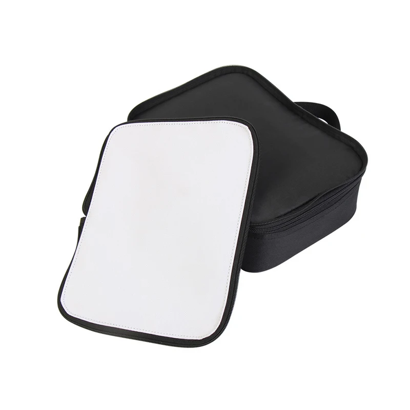 China warehouse Student Kids Sublimation Blanks Polyester Portable Lunch Tote Bag For Sublimation  with Zipper Flap