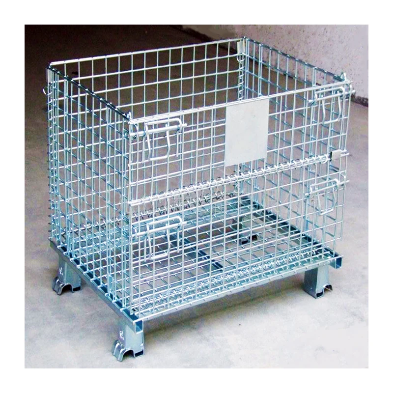 Mracking High Quality Steel Collapsible Mesh Wire Container With Wheels