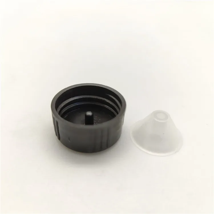 Black Boston Bottle Plastic Cap 20mm Phenolic Bakelite Lid Polycone Caps for Essential Oil Bottle