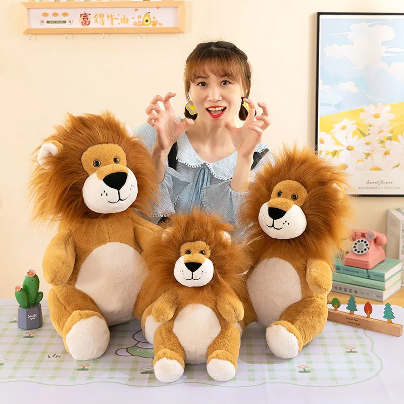 Songshan Toys custom simulation kawaii forest big stuffed animals lion toy cartoon cute doll soft lion plush toys for kids