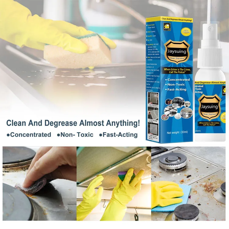 30ml Magic Degreaser Cleaner Spray Multi-Purpose Foam Pan Pan Rust Remover Stove Stain Cleaning Spray Wash Kitchen Tools