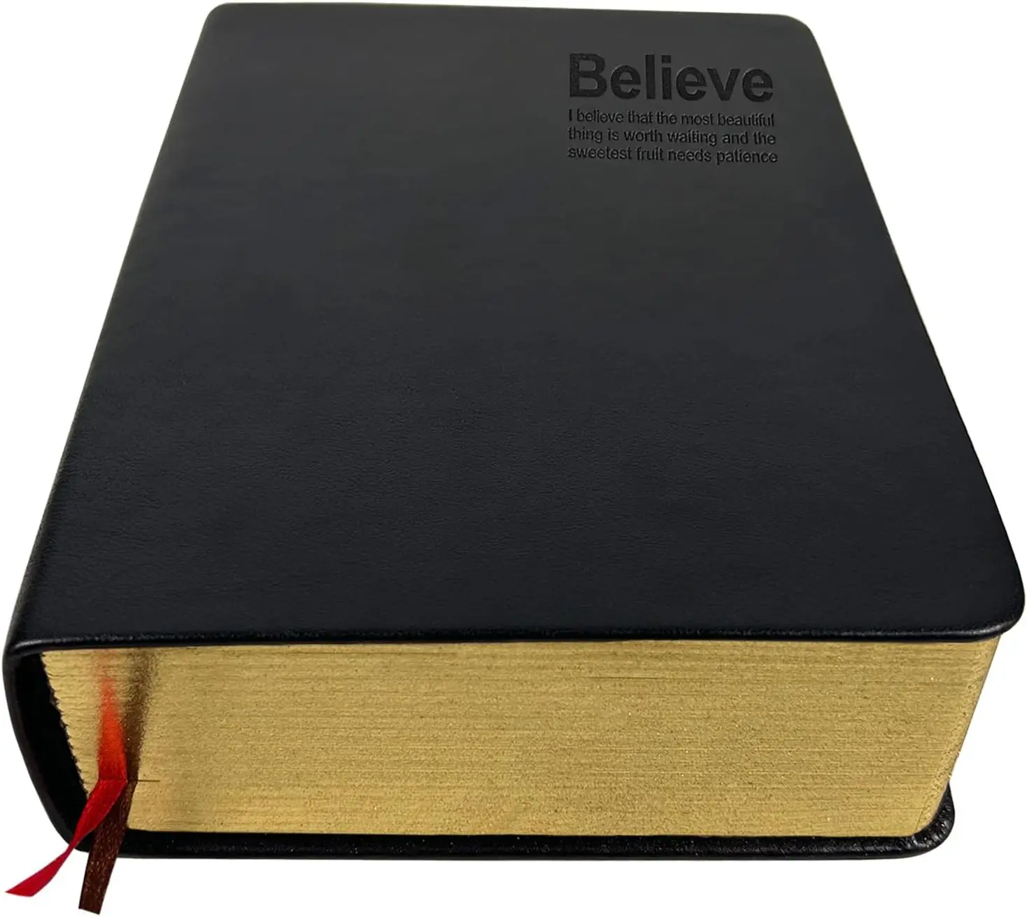 Custom Design  A5 Leather Notebook Cover Customized Leather Notebook Gold  Rim 440 Pages Faith Thick Leather Journal Notebook