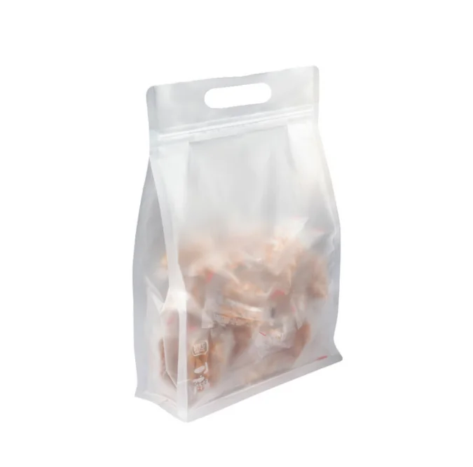 Portable frosted transparent food sealing bag dry fruit food delivery plastic bags
