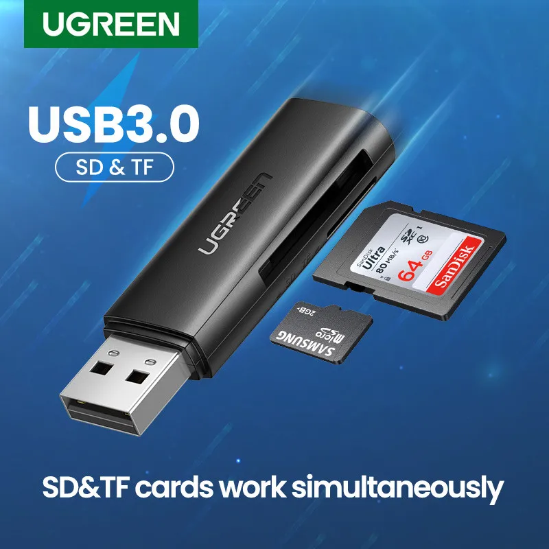 UGREEN устройство для чтения карт USB 3 0 2 до SD карта Micro памяти TF адаптер ноутбука аксессуары мульти смарт-кардридер