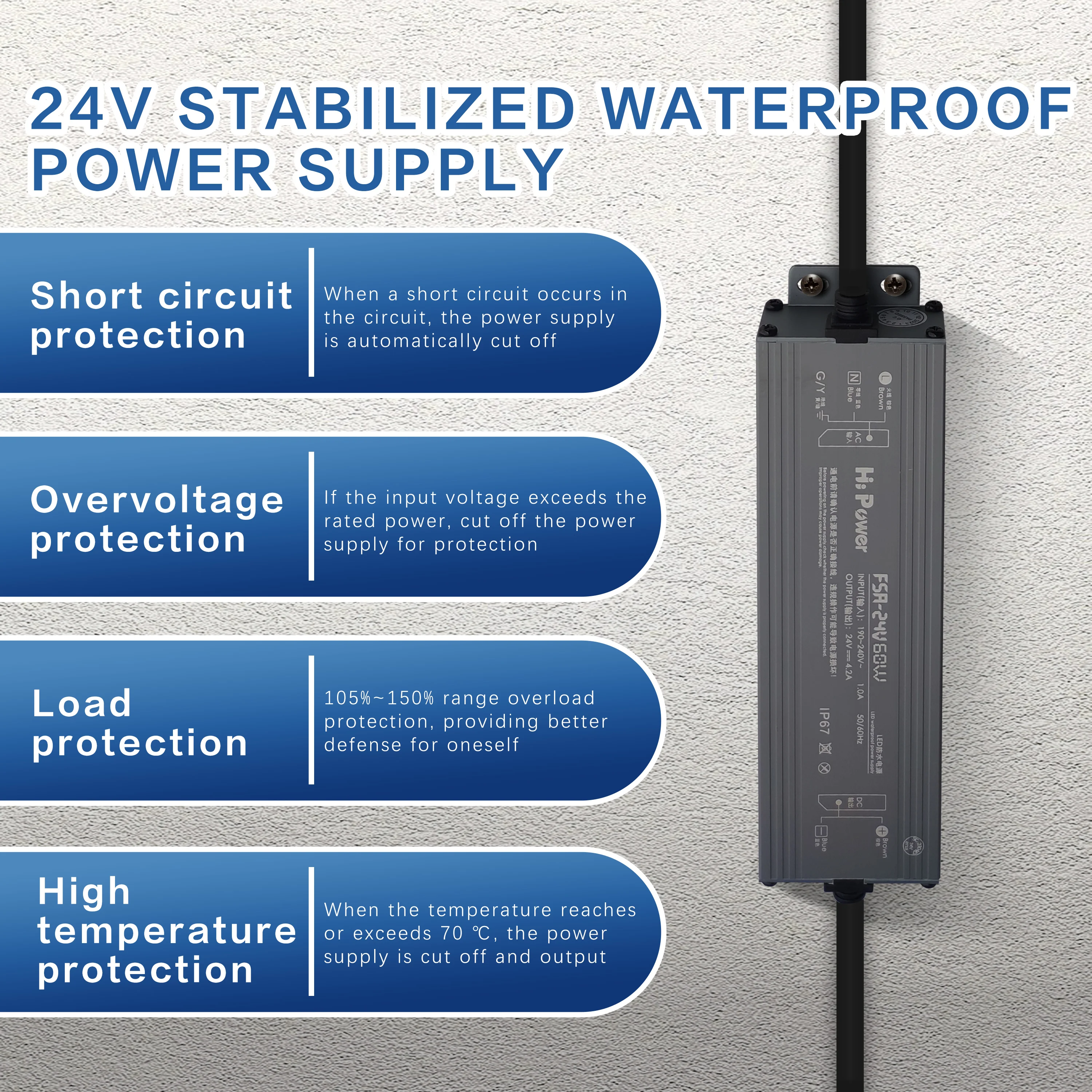 Lights Transformer 12V 24V IP67 Waterproof LED Adpater 60W 100W 150W 200W 300W 400W 500W 600W Power Supply  Outdoor Lighting