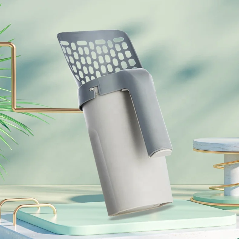 2 In 1 Portable Cat Litter Scoop Shovel Pet Kitten Large Capacity Garbage Bag Cats Cleaning Shovel Cat Litter Scoop With Bag