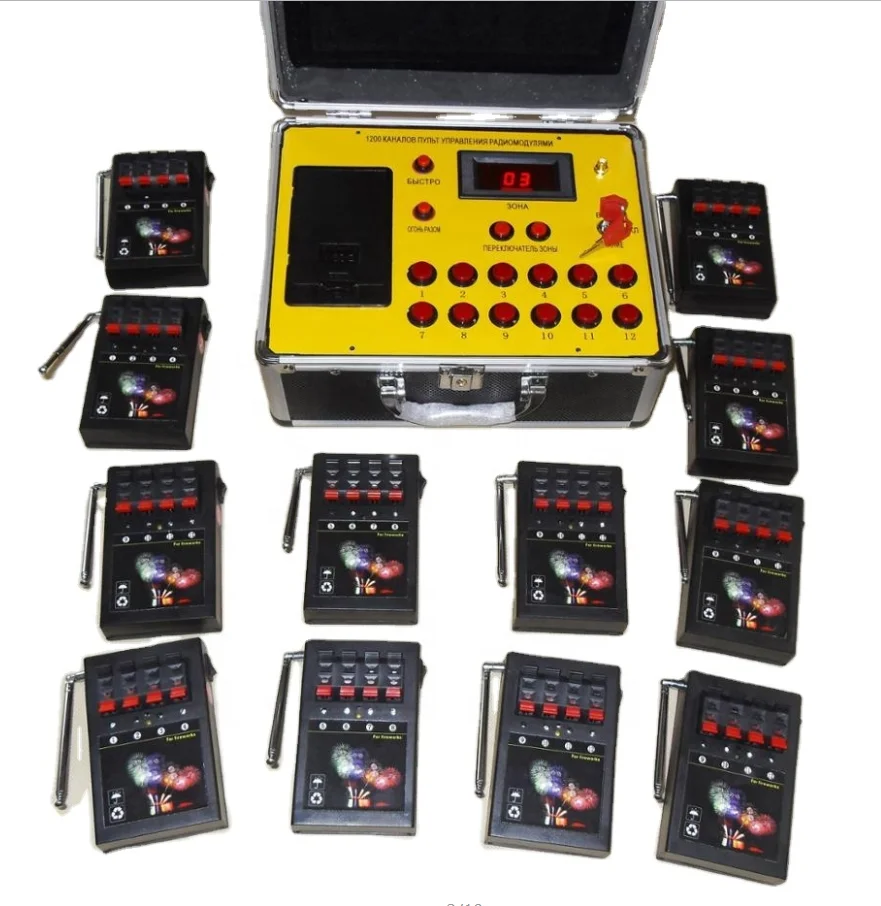 Hot sale 48 cues wireless party wedding fireworks firing system 1200cues console+12pcs 4cues receivers Am04r-12