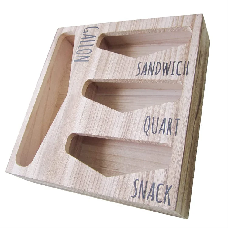 Hot sale eco-friendly 4-pcs Food Storage Organizer Bamboo Ziplock Bag Storage Organizer