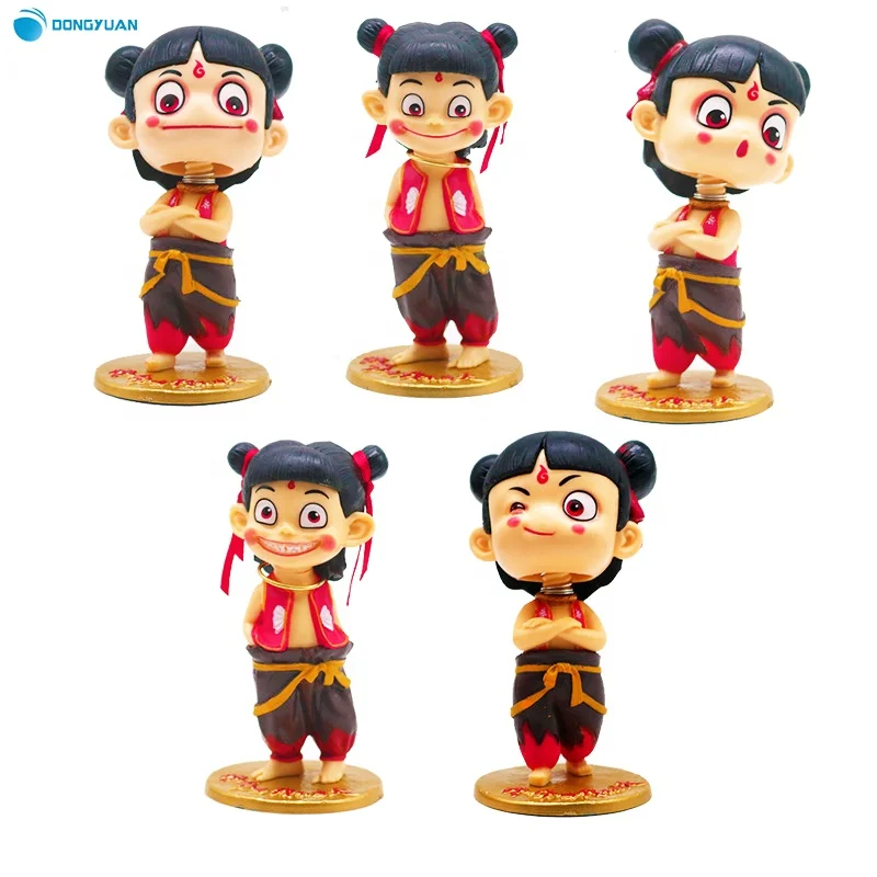 OEM  Hot sale creative cartoon shake doll nezha for gift ancient Chinese fairy tales action figure nezha bobblehead