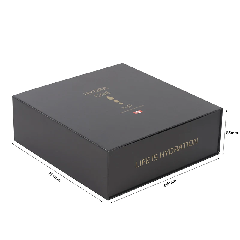 Hot large black custom logo gift box magnetic closure hard rigid cardboard packaging box luxury book shaped paper box