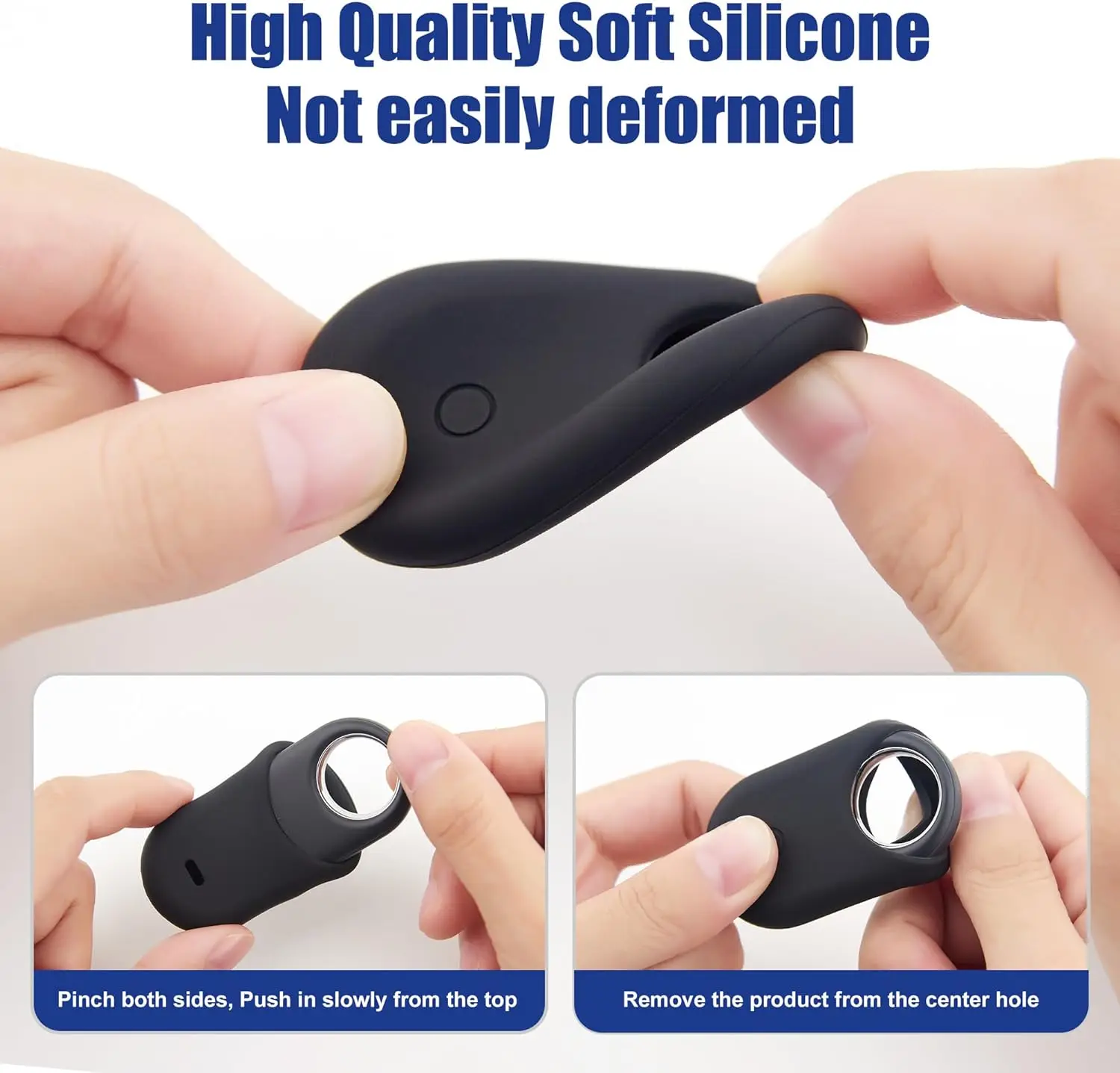 Round Keychain Anti lost Silicone Soft Bumper Protective Case For Samsung Galaxy SmartTag 2 Tracker