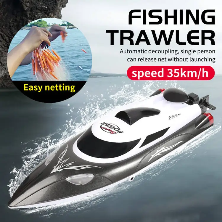 2.4ghz 20km/h Waterproof High Speed Rc Racing Boat Ship Toys With Light Electric Rc Speedboat