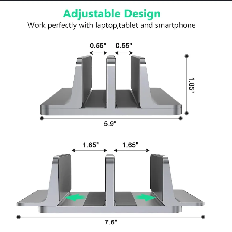 Portable Vertical Laptop Holder Widen Adjustable Storage Tablet PC Stand Aluminium Alloy Aluminum Commercial Furniture Aluminum