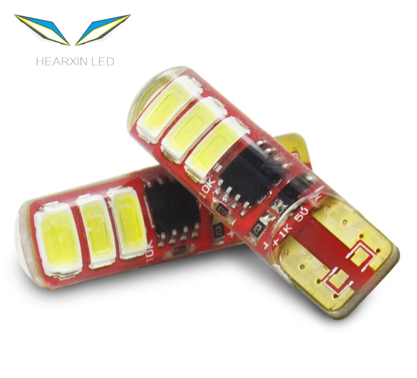 Wholesale T10 Silicone Case 6 SMD 5630 LED Car canbus  Dome Light W5W 194 6LED 6SMD 5730 LED Wedge Lamp Parking Bulb 12V