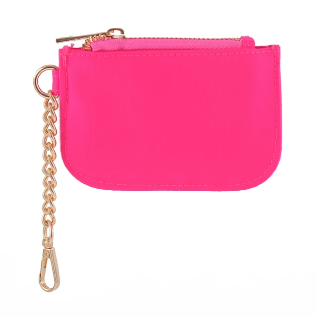 Low MOQ customized key case Colorful coin purse Nylon Classic Mini Keychain Wallet