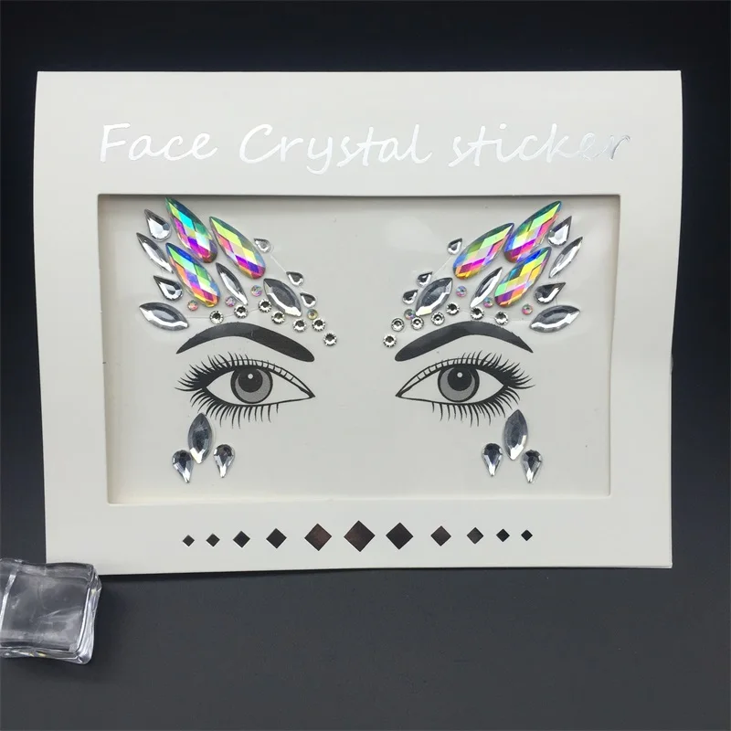 Tattoo sticker custom face gems jewels stickers fashionable unique women rhinestones face eye body crystal stickers
