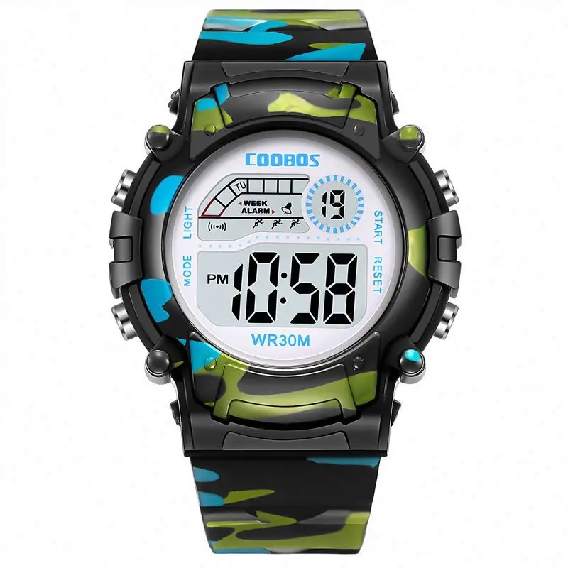 LED Sports Watches For Children Square Dial Kids Digital Smart watch Wristwatch Silicone Outdoor Watch for Students