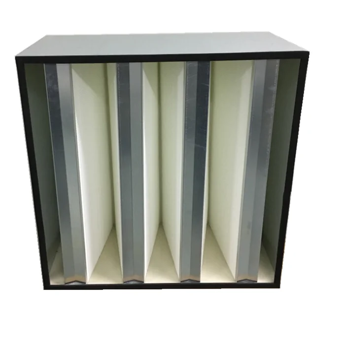 New Condition H13 99.95% V Bank Hepa Filter 4V 610x610x292mm (24x24x12inch) for HVAC, AHU, Cleanroom- Customized