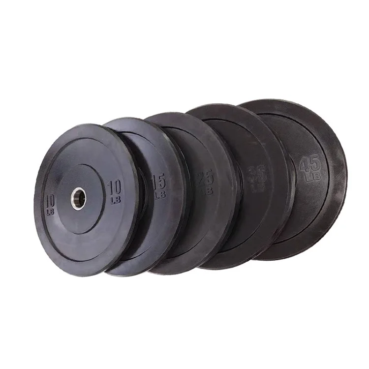 
Black rubber barbell Hantelscheiben weightlifting training competition bumper plates 