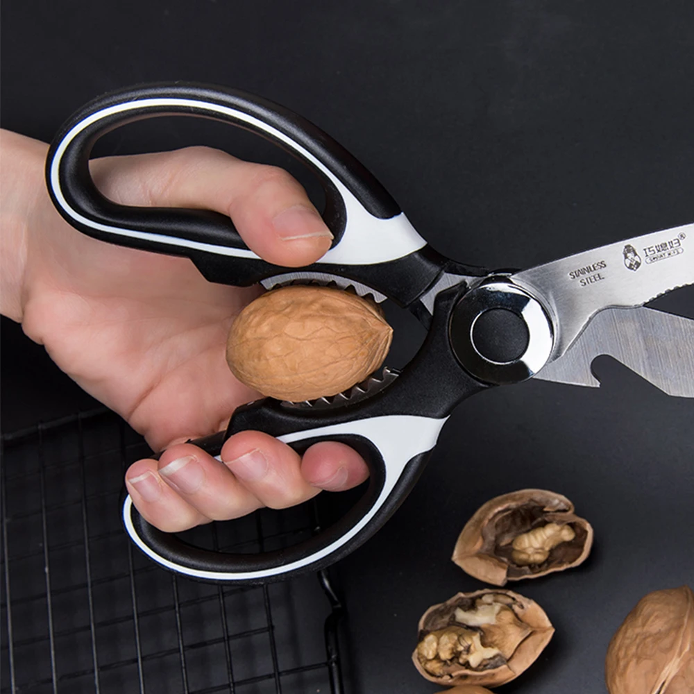 QXF Professional Kitchen Scissors Multi-functional Stainless Steel Scissors with Plastic Handle
