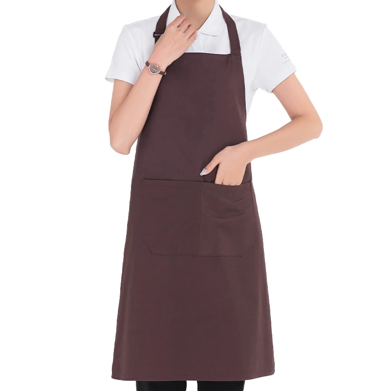 Women Korean Apron Construction Woodworking Water Proof Waitress Apron Kitchen Uniform Cotton Aprons Custom