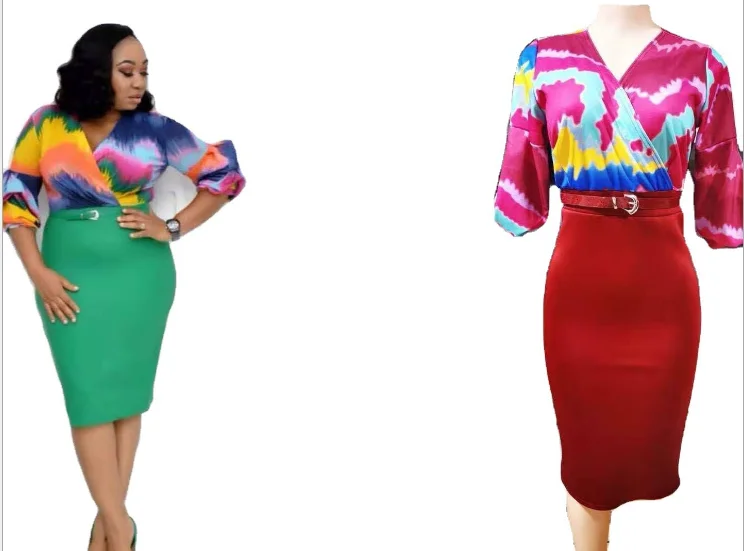 In stock green pink africa clothing for woman plus size clothing south africa lady classy plus size clothing south africa