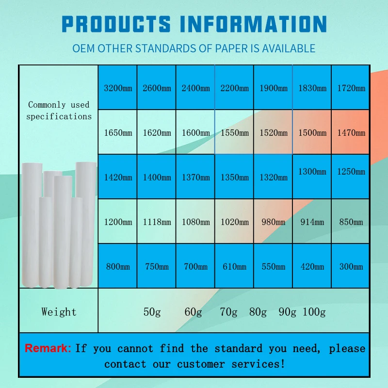 SBULICOOL Be well stocked High Tacky Sublimation Paper Roll Printed Transfer Sublimation Paper 30g  80g 90g 100g 120g