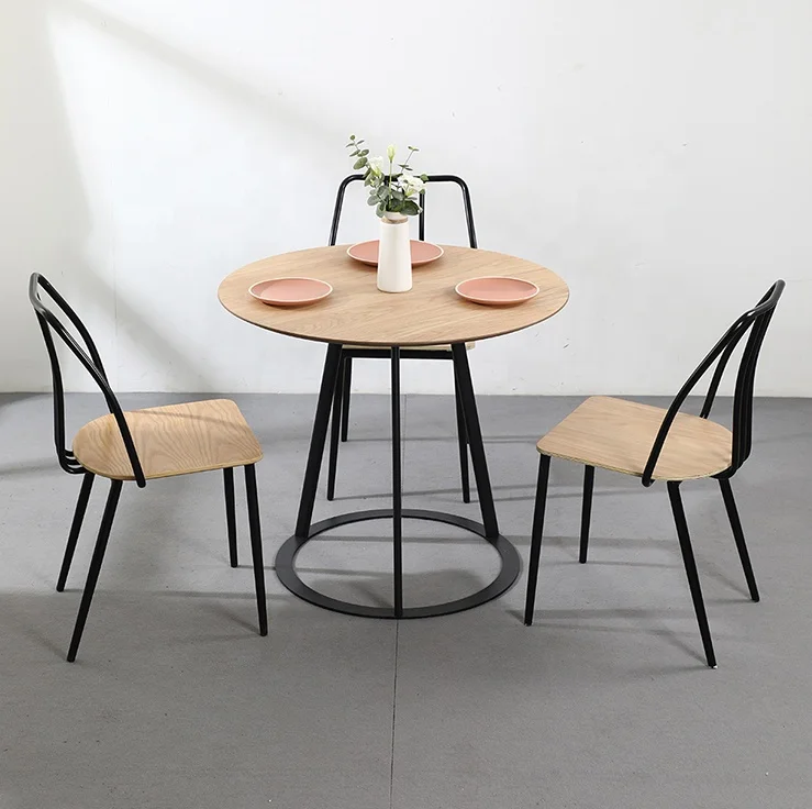 High Quality Modern Round Dining Table Set Dining Table Set Wood Cafe Table And Chairs