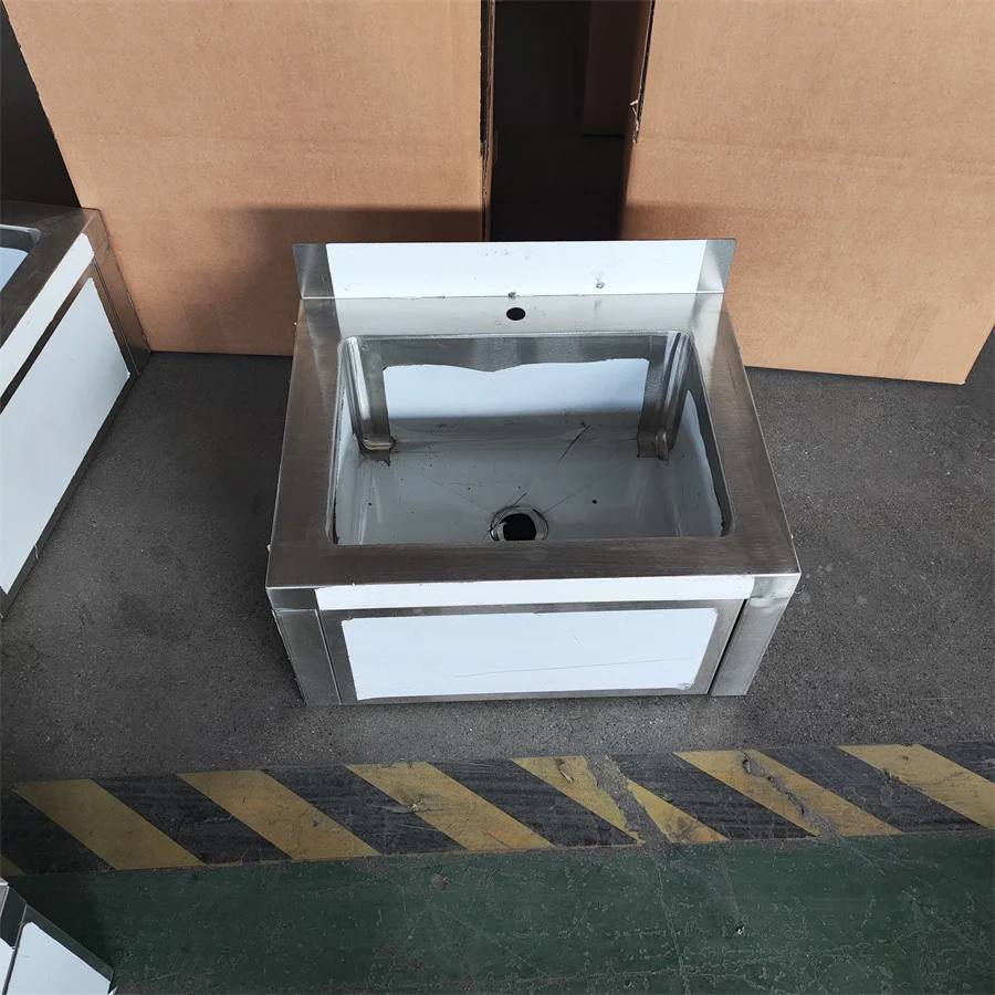 Cheap Price Customized Small Stainless Steel Wall Mount Hand Wash Sink with Knee Operated Faucet