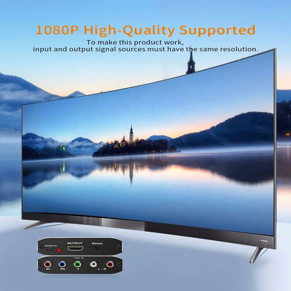 Конвертер из 5 RCA в HDMI преобразователь компонентов AV видеоадаптер для Wii PS2 Gaming и