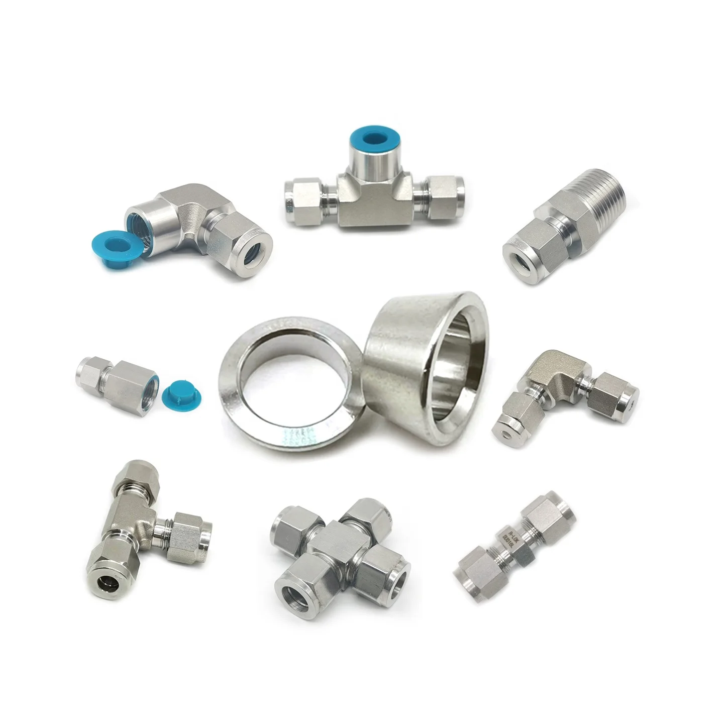 Swagelok type compression tube fitting SS316 stainless steel double ferrules front and rear ferrule