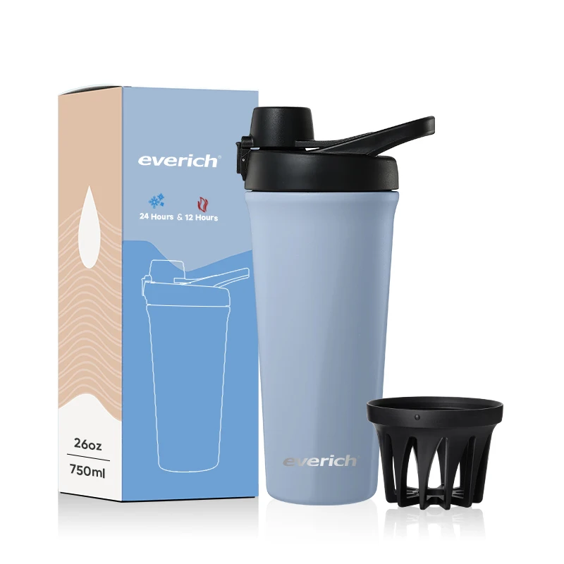 Large Volume Custom Logo 26OZ Double Wall 304 Stainless Steel Gym Fitness Protein Sports Shaker Bottle BPA Free Shaker Mug