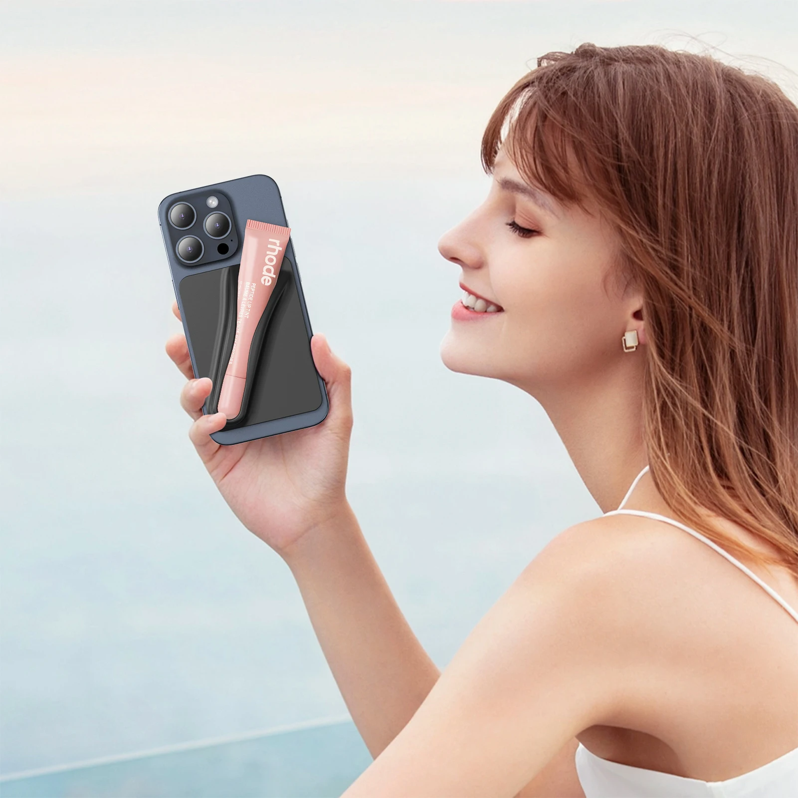 Silicone Adhesive Sticker for Peptide Lip Treatment Universal Peptide Lip Tint Gloss Holder Magnetic Lipstick Phone Accessories