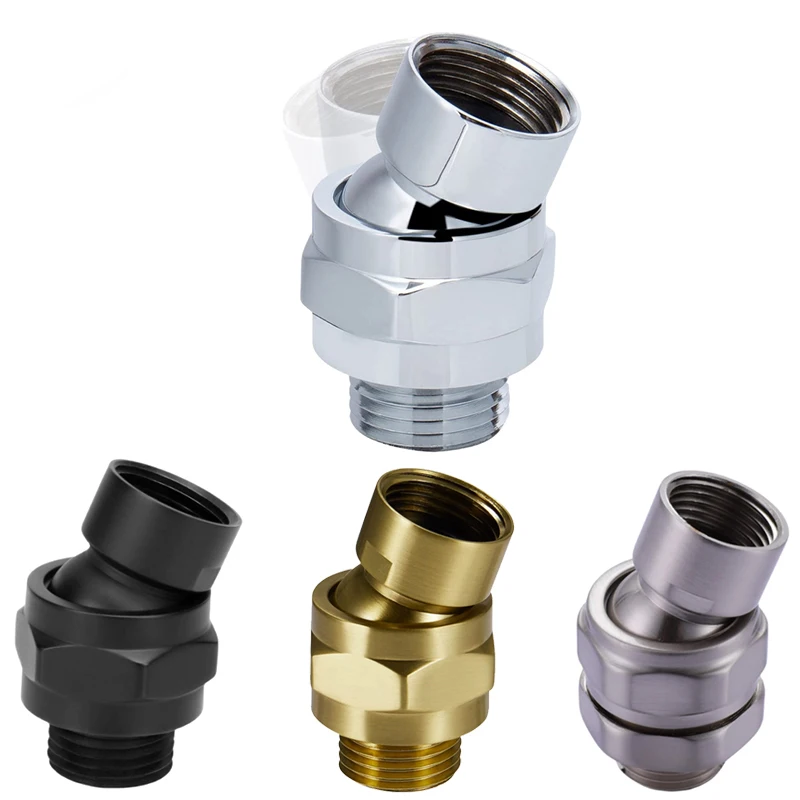 Shower Head Swivel Ball Adapter Solid Brass Shower Connector Ball Joint Adjustable Universal Shower Arm Extension Component