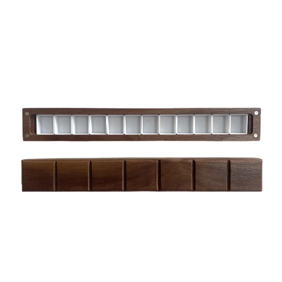 Xinyi Art 12/24 Wells Walnut Wood Watercolor Palette Box Travel Portable Paints Pallets Box For Artists